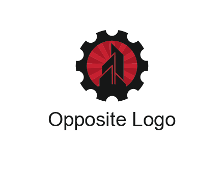negative spacing skyscraper in circle in gear