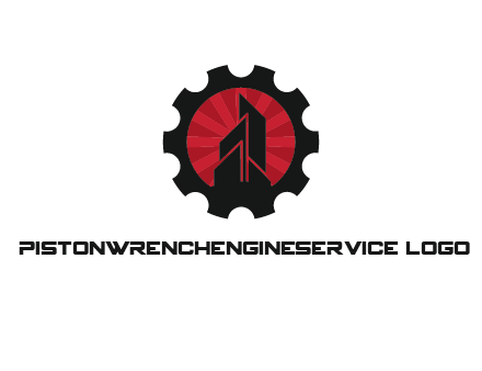 negative spacing skyscraper in circle in gear