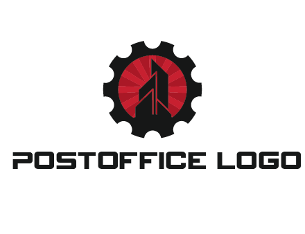 negative spacing skyscraper in circle in gear