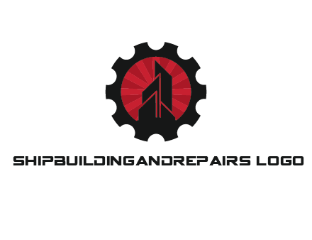 negative spacing skyscraper in circle in gear
