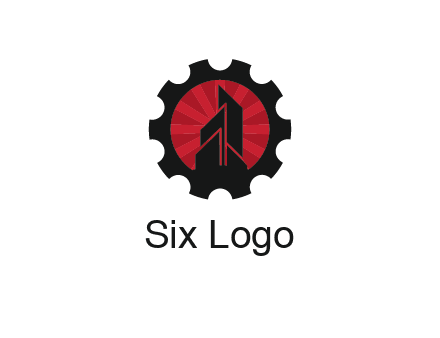 negative spacing skyscraper in circle in gear
