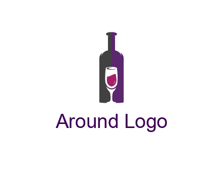 negative spacing wine glass in wine bottle