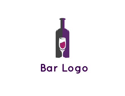 negative spacing wine glass in wine bottle