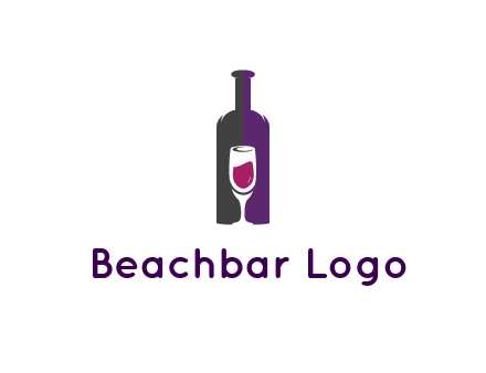 negative spacing wine glass in wine bottle
