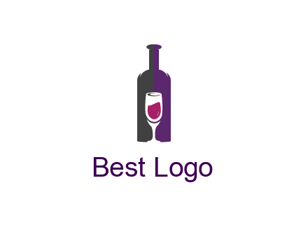 negative spacing wine glass in wine bottle