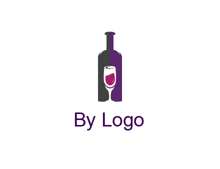 negative spacing wine glass in wine bottle