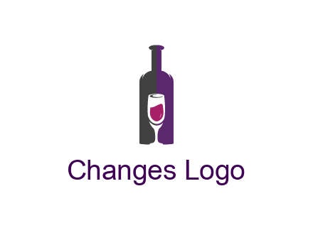 negative spacing wine glass in wine bottle