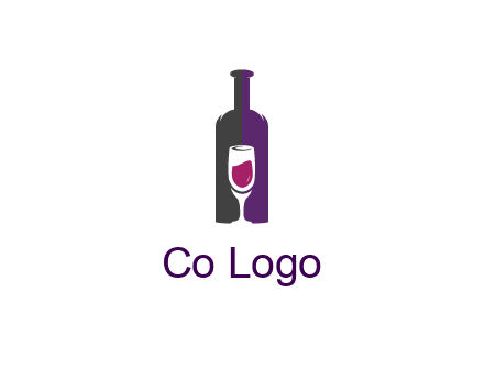 negative spacing wine glass in wine bottle
