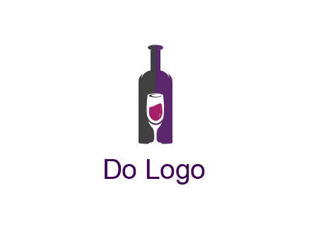 negative spacing wine glass in wine bottle
