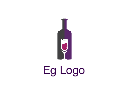 negative spacing wine glass in wine bottle