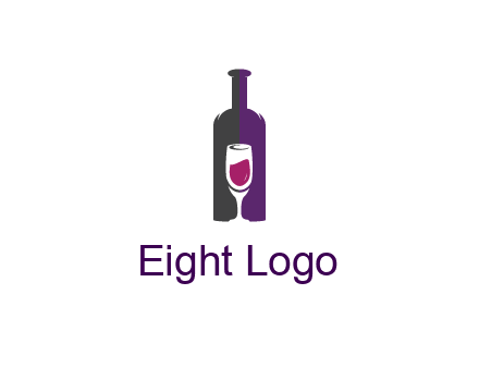 negative spacing wine glass in wine bottle