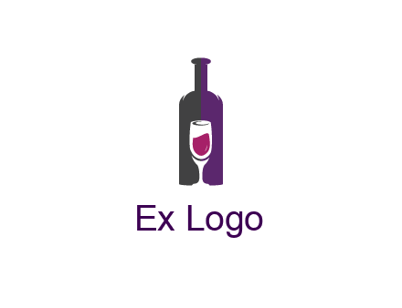 negative spacing wine glass in wine bottle