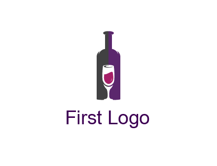 negative spacing wine glass in wine bottle