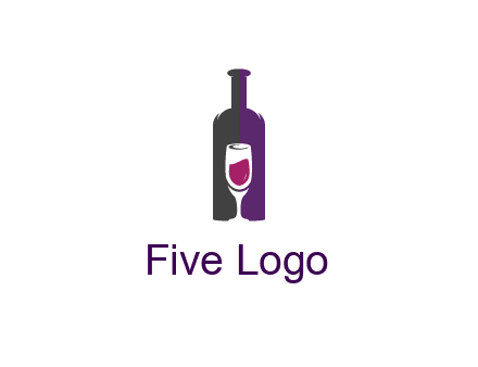 negative spacing wine glass in wine bottle
