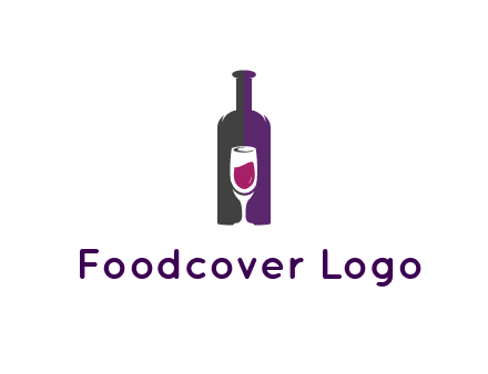 negative spacing wine glass in wine bottle