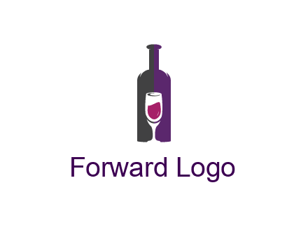 negative spacing wine glass in wine bottle