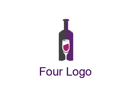negative spacing wine glass in wine bottle