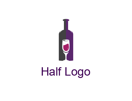 negative spacing wine glass in wine bottle