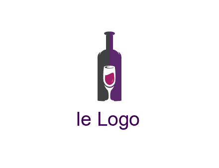 negative spacing wine glass in wine bottle