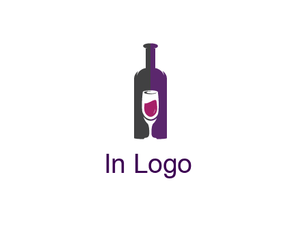 negative spacing wine glass in wine bottle
