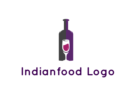 negative spacing wine glass in wine bottle