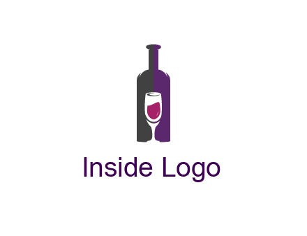 negative spacing wine glass in wine bottle