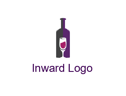 negative spacing wine glass in wine bottle