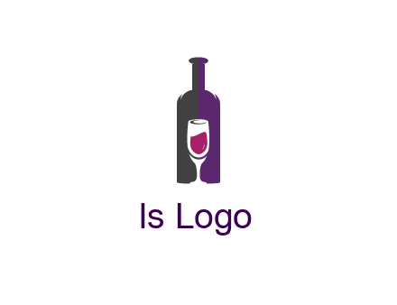 negative spacing wine glass in wine bottle