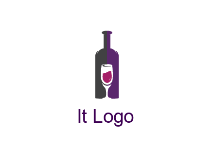 negative spacing wine glass in wine bottle