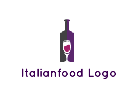 negative spacing wine glass in wine bottle