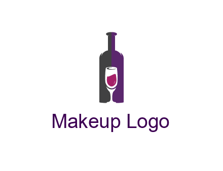 negative spacing wine glass in wine bottle