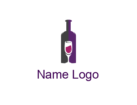 negative spacing wine glass in wine bottle