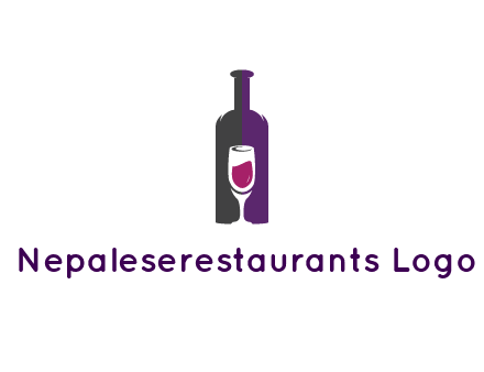 negative spacing wine glass in wine bottle