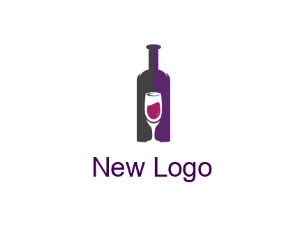 negative spacing wine glass in wine bottle