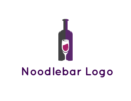 negative spacing wine glass in wine bottle