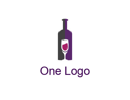 negative spacing wine glass in wine bottle