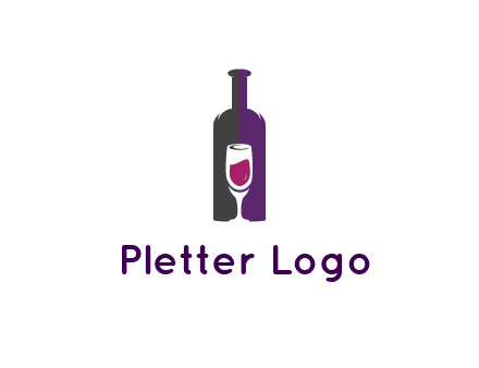 negative spacing wine glass in wine bottle
