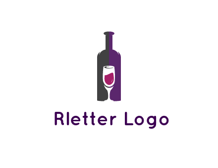 negative spacing wine glass in wine bottle