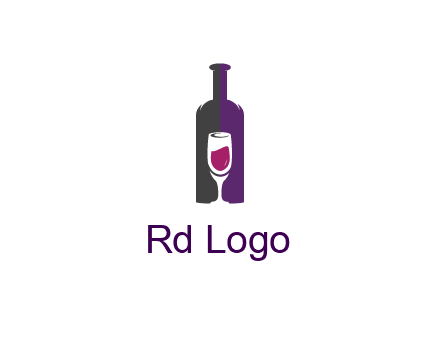 negative spacing wine glass in wine bottle