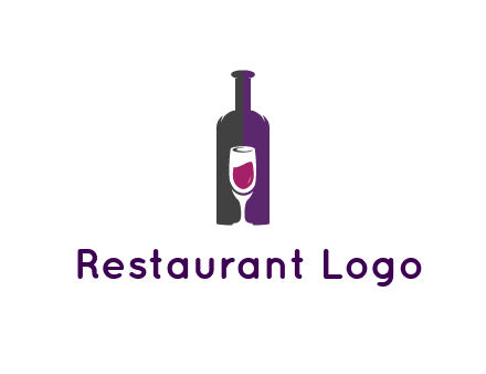 negative spacing wine glass in wine bottle