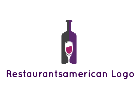 negative spacing wine glass in wine bottle