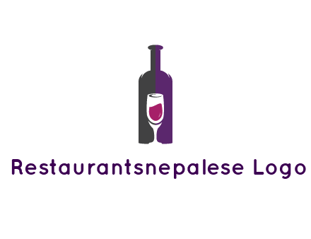 negative spacing wine glass in wine bottle