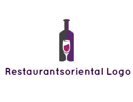 negative spacing wine glass in wine bottle