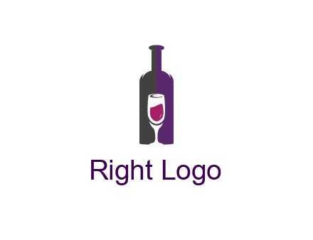negative spacing wine glass in wine bottle