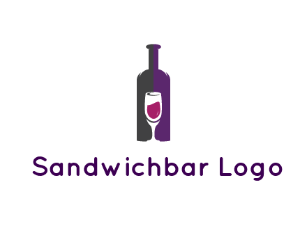 negative spacing wine glass in wine bottle