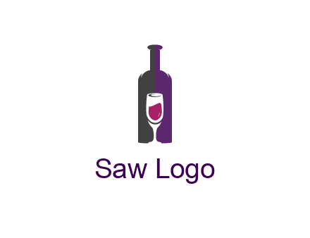 negative spacing wine glass in wine bottle