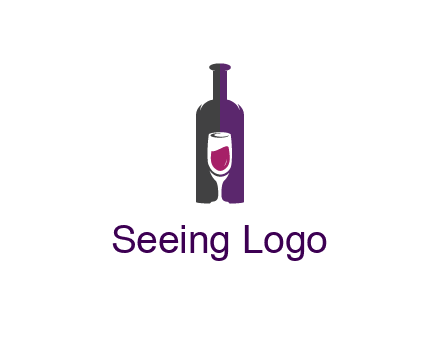 negative spacing wine glass in wine bottle