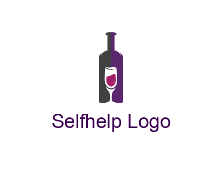 negative spacing wine glass in wine bottle