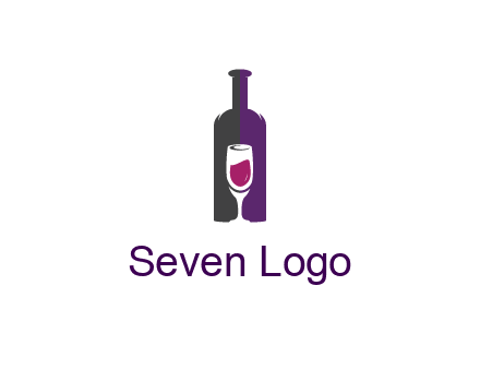 negative spacing wine glass in wine bottle
