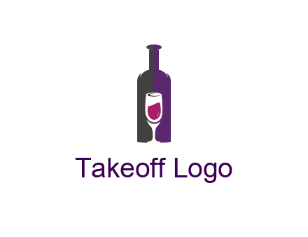 negative spacing wine glass in wine bottle